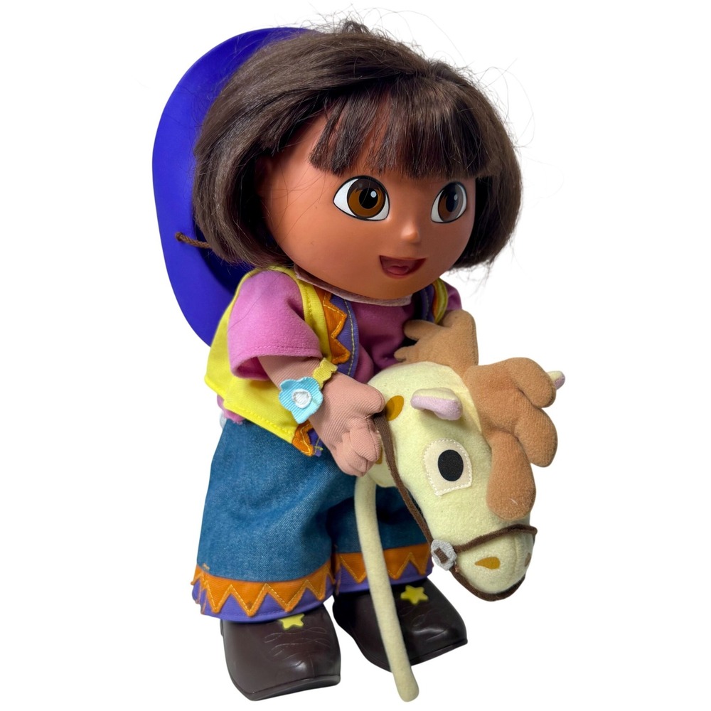 Cowgirl Dora the Explorer 2002 Mattel Fisher-Price Western Doll Horse Y2K Speaks